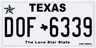 TX license plate DOF6339