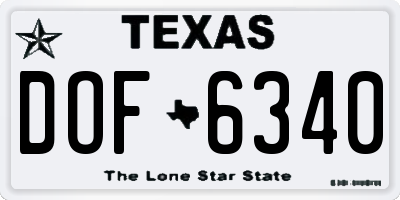 TX license plate DOF6340