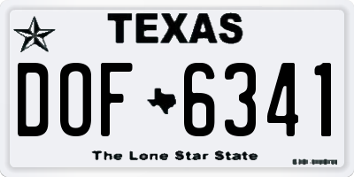 TX license plate DOF6341