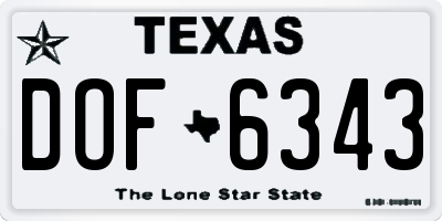 TX license plate DOF6343