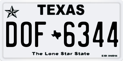 TX license plate DOF6344