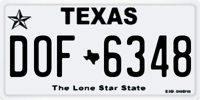 TX license plate DOF6348