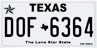TX license plate DOF6364