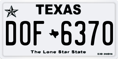 TX license plate DOF6370
