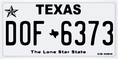 TX license plate DOF6373