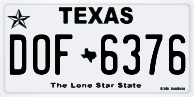 TX license plate DOF6376