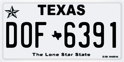 TX license plate DOF6391