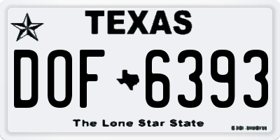 TX license plate DOF6393