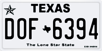 TX license plate DOF6394