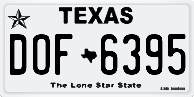 TX license plate DOF6395