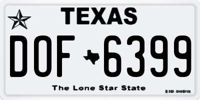 TX license plate DOF6399