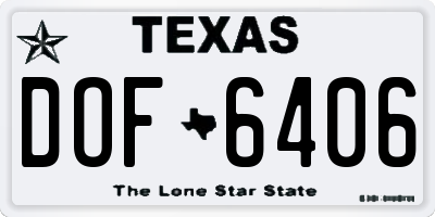 TX license plate DOF6406