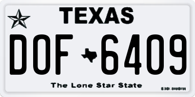 TX license plate DOF6409