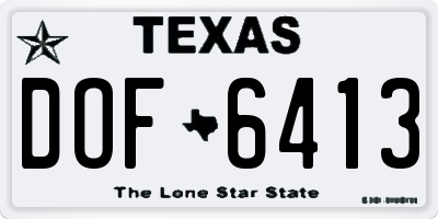TX license plate DOF6413