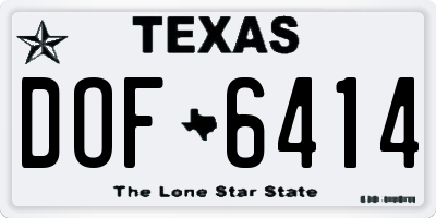 TX license plate DOF6414