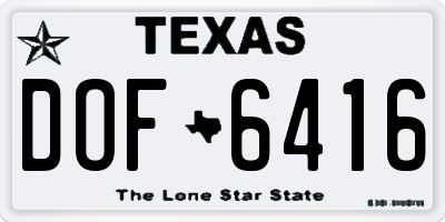 TX license plate DOF6416