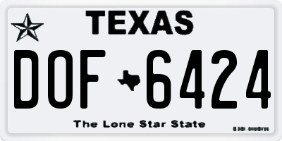 TX license plate DOF6424
