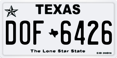 TX license plate DOF6426