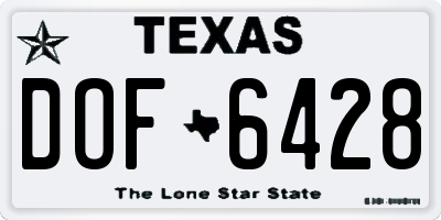 TX license plate DOF6428
