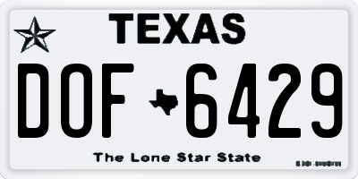 TX license plate DOF6429