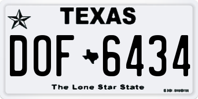 TX license plate DOF6434