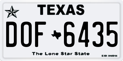 TX license plate DOF6435