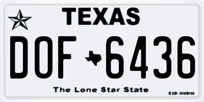 TX license plate DOF6436