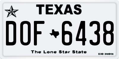 TX license plate DOF6438