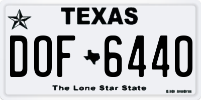 TX license plate DOF6440