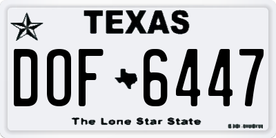 TX license plate DOF6447
