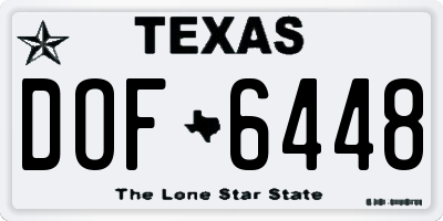 TX license plate DOF6448