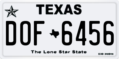 TX license plate DOF6456
