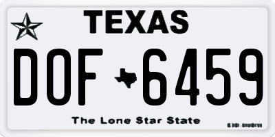 TX license plate DOF6459