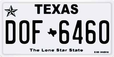 TX license plate DOF6460