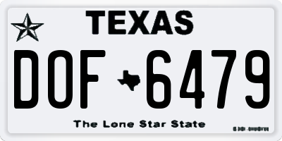 TX license plate DOF6479