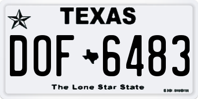 TX license plate DOF6483