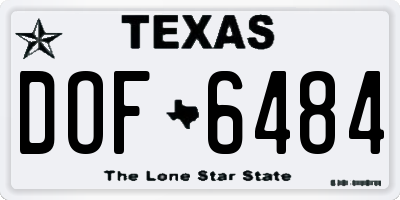 TX license plate DOF6484