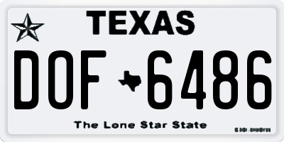 TX license plate DOF6486