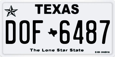 TX license plate DOF6487