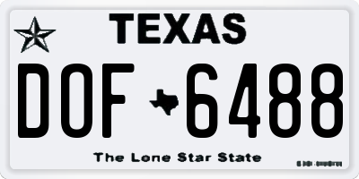 TX license plate DOF6488