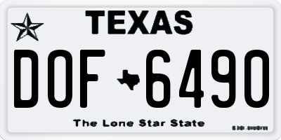 TX license plate DOF6490