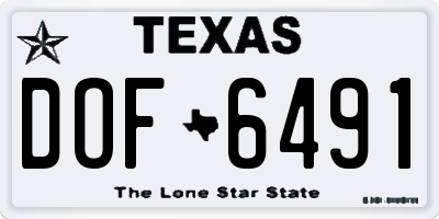 TX license plate DOF6491