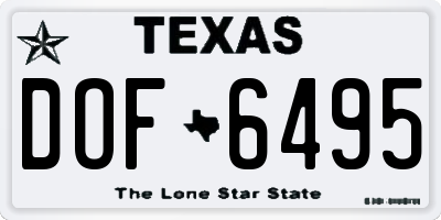 TX license plate DOF6495