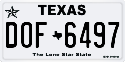 TX license plate DOF6497