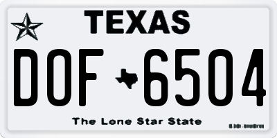 TX license plate DOF6504