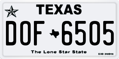 TX license plate DOF6505