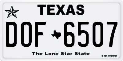 TX license plate DOF6507