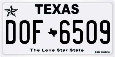 TX license plate DOF6509