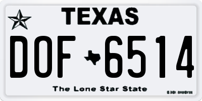 TX license plate DOF6514