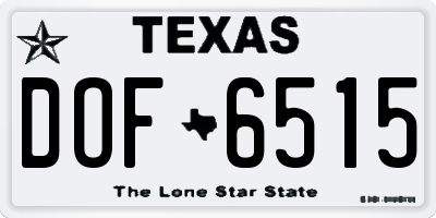 TX license plate DOF6515